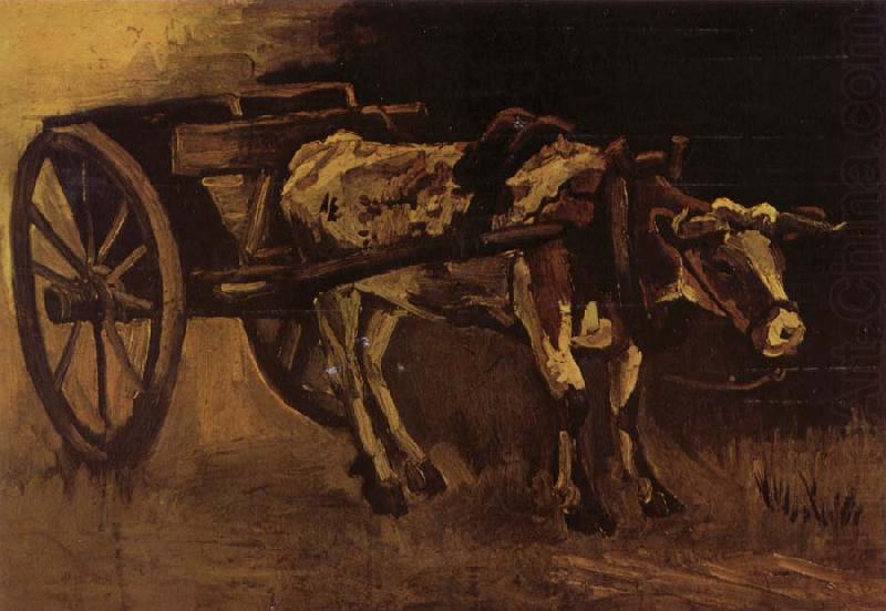 Vincent Van Gogh Cart With red and White Ox (nn04) china oil painting image